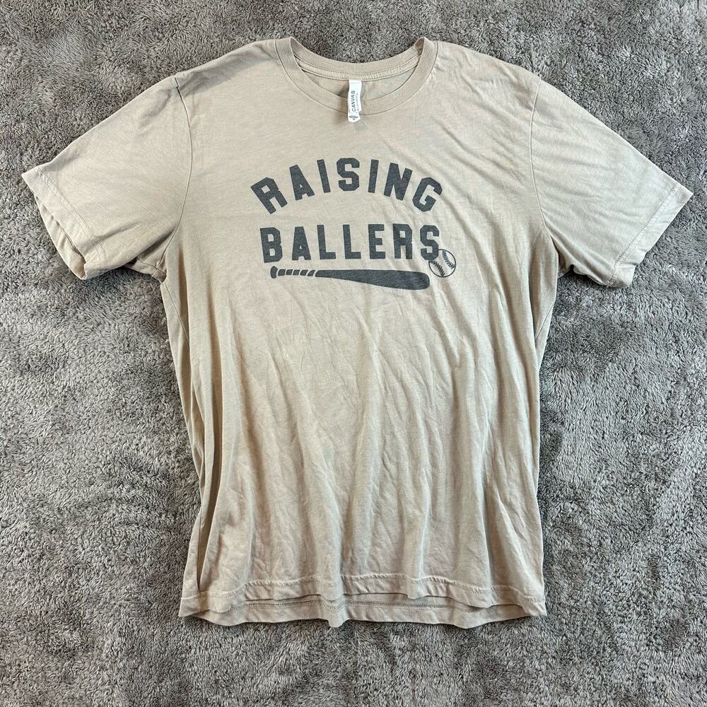 Baseball Mom T Shirt Graphic Tee Raising Ballers Canvas XL Extra Large
